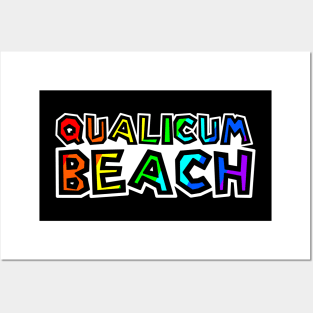 Town of Qualicum Beach - Rainbow Text Design - Colourful Provenance - Qualicum Beach Posters and Art